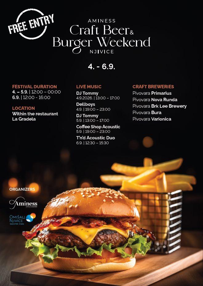 Craft Beer & Burger Weekend stiže u Njivice! 🍔🍺🎶