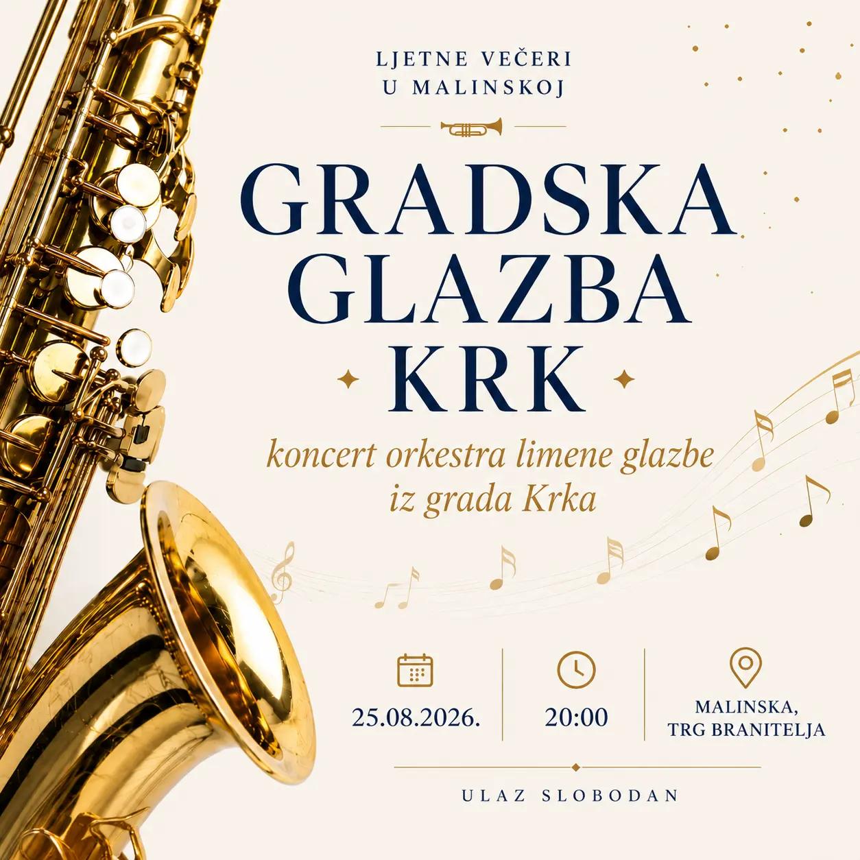 GRADSKA GLAZBA KRK, koncert orkestra limene glazbe iz grada Krka