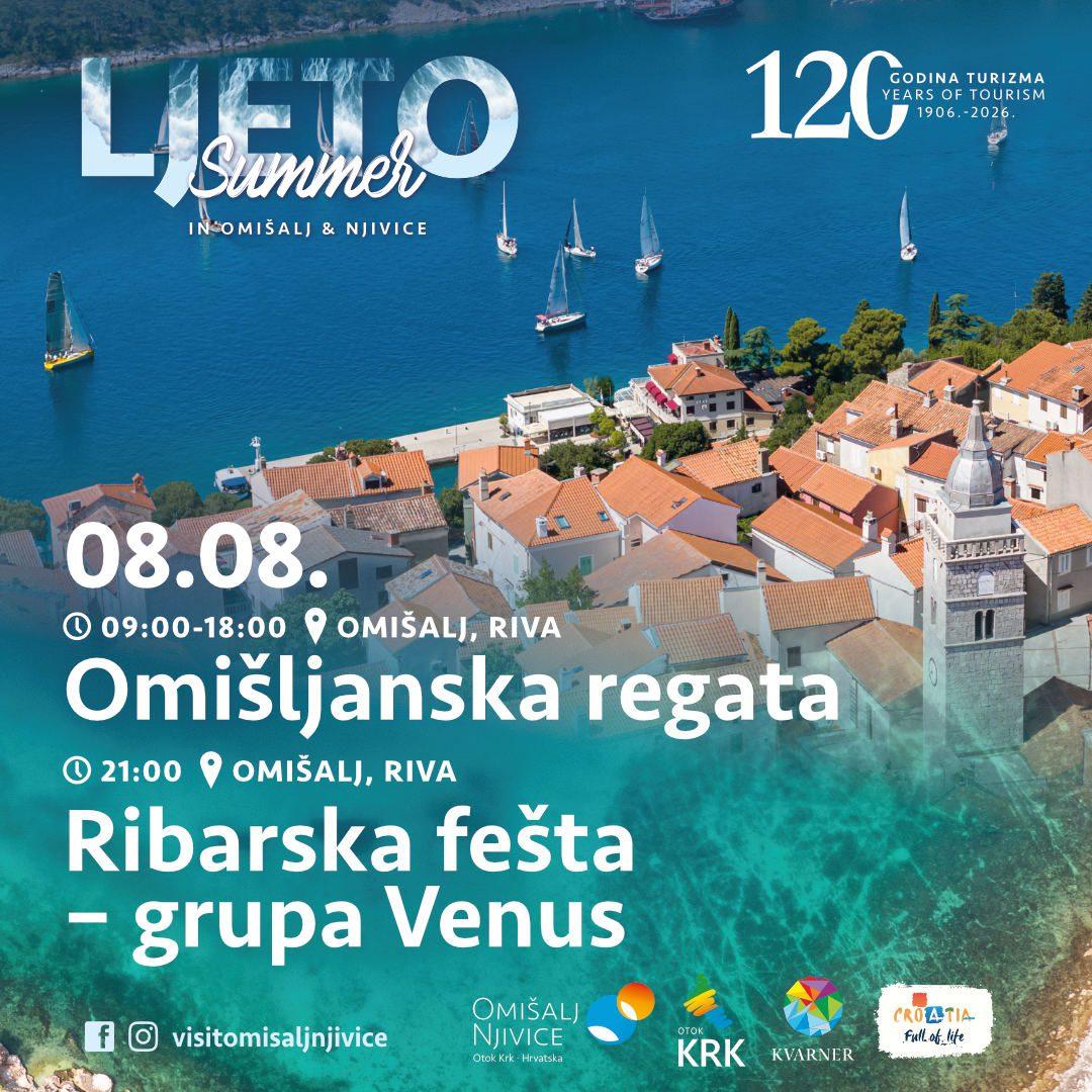 Omišalj u znaku jedrenja i dobre zabave – Omišljanska regata i Ribarska fešta uz Grupu Venus