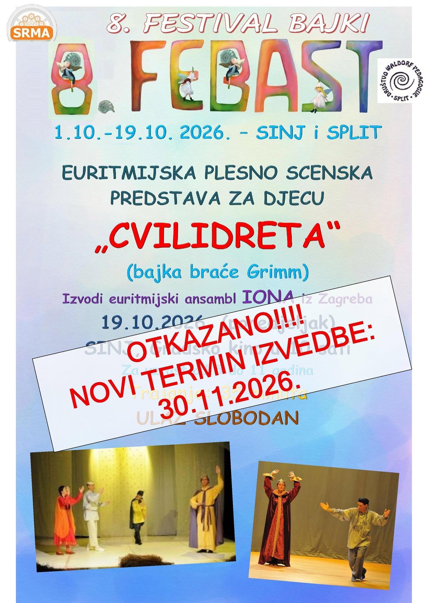 EURITMIJSKA PLESNO SCENSKA PREDSTAVA ZA DJECU „CVILIDRETA“