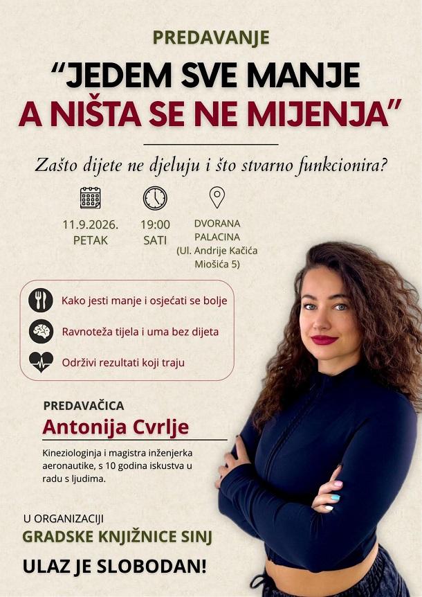 ‘Jedem sve manje, a ništa se ne mijenja’ – predavanje Antonije Cvrlje